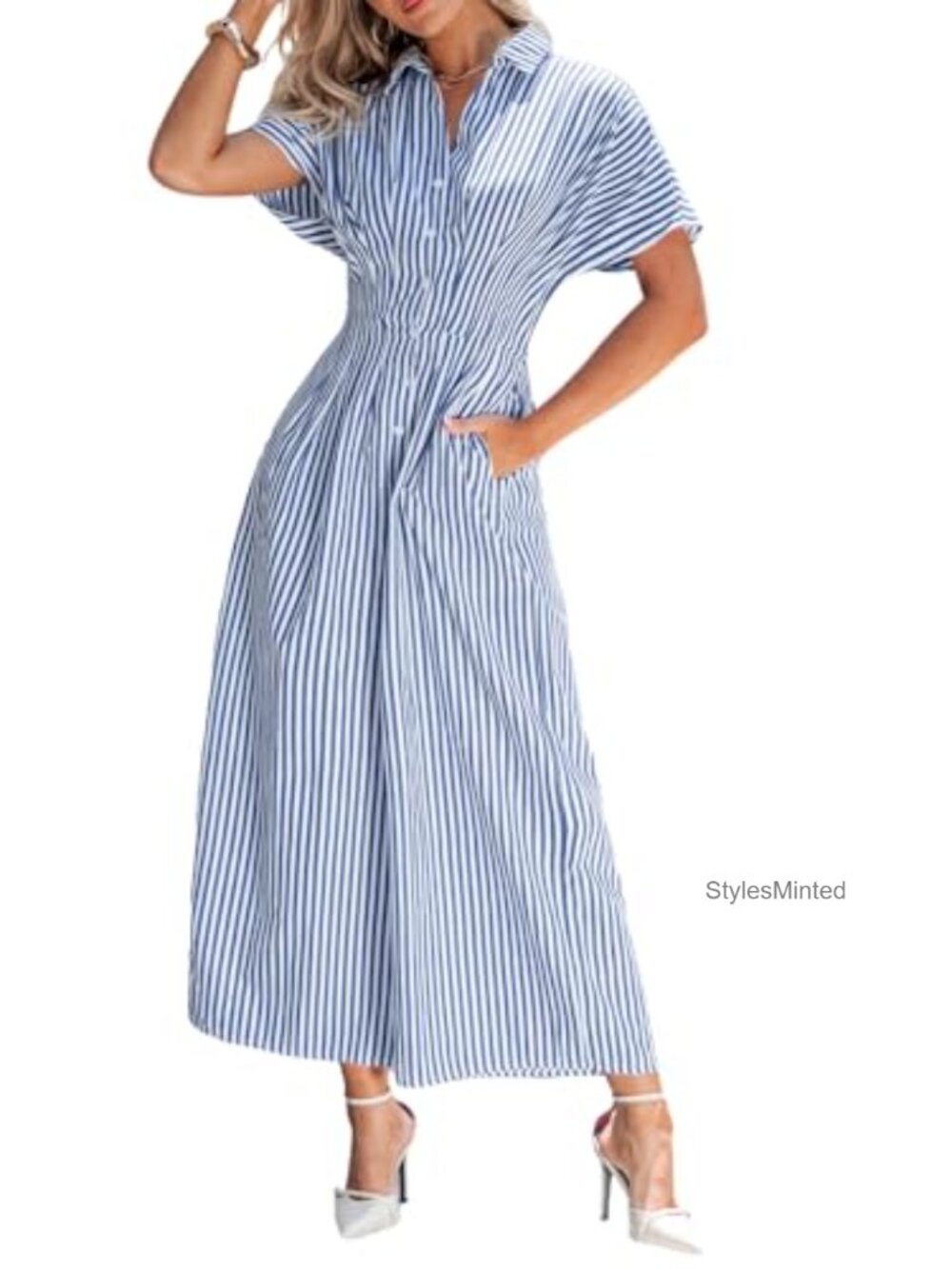 CUPSHE Women's Short Sleeve Wide Leg Jumpsuit with Pockets